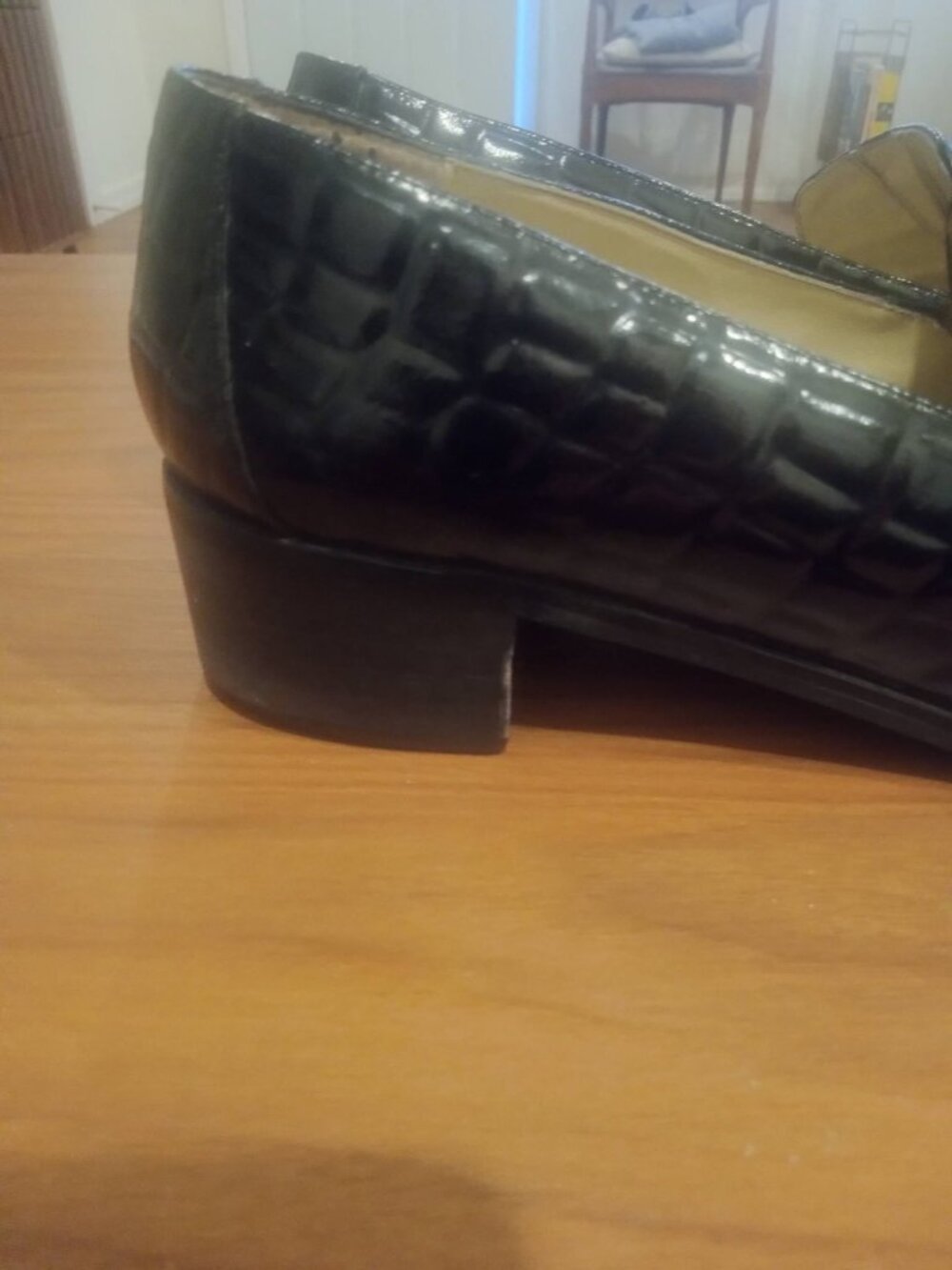 Jennifer Moore Croc Embossed Leather Loafer With Tassel US 9 W - Picture 6 of 7